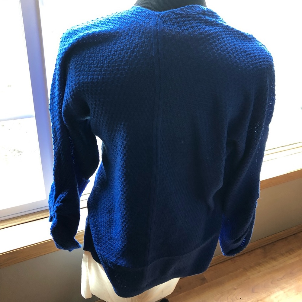 {Abigail} Blue Cute Trendy Knit Cardigan - Blue - Picture 3 of 4